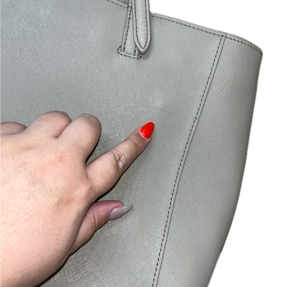 Tory Burch Gray Saffiano Leather Tote